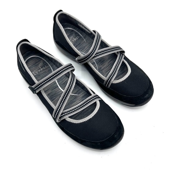Dansko Hazel Black Mary Jane Suede Mesh Comfort Shoes Size 39 - Picture 2 of 13